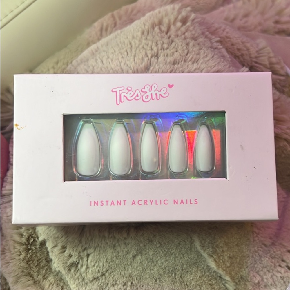 White Instant Acrylic Nails